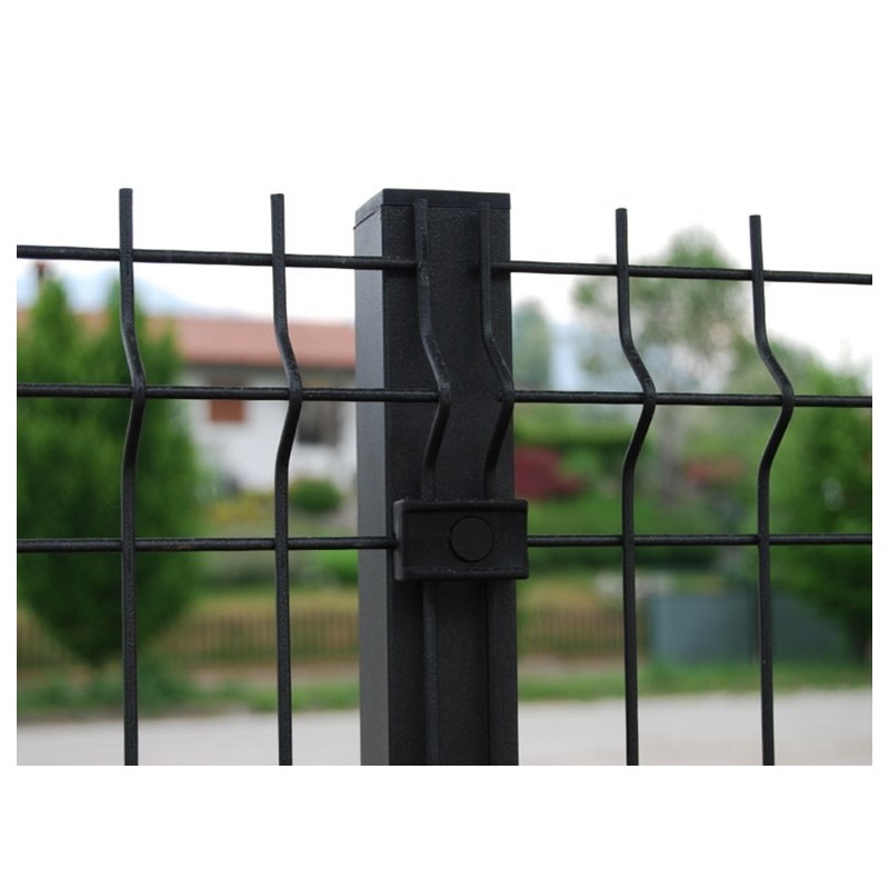 Palo quadro ANTRACITE micaceo per recinzione modulare a cancellata ferro antichizzato