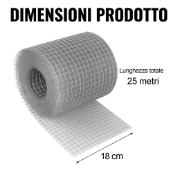 Rete zincata dopo la saldatura maglia cm 13x13